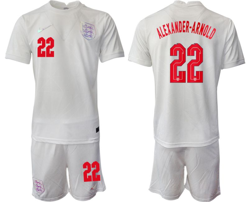 Men 2022 World Cup National Team England home white #22 Soccer Jersey